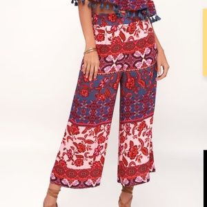 Jen Blush Pink Print Culottes